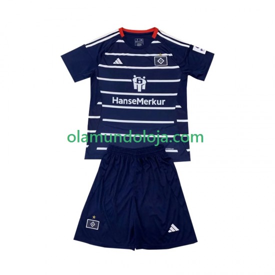 Camisola Hamburger SV Criança Equipamento Segundo 2024-2025 Manga Curta